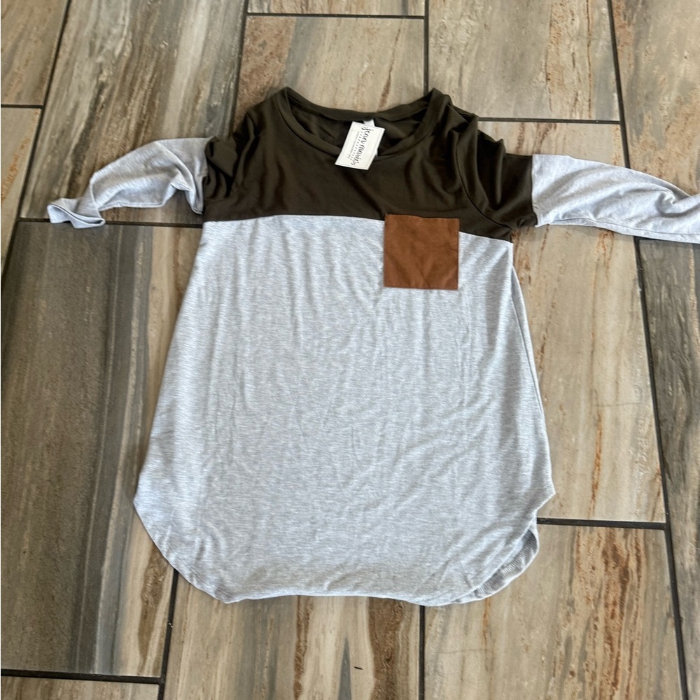 & Other Stories Brown and Gray Long Sleeve Tee